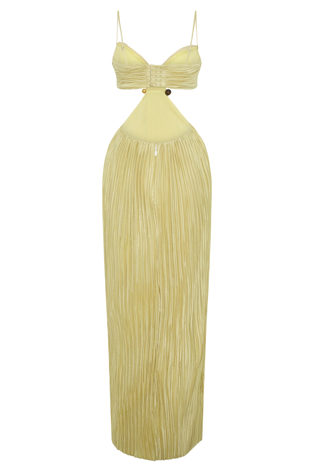 Dana Cut Out Hardware Maxi Dress - Lime Gold