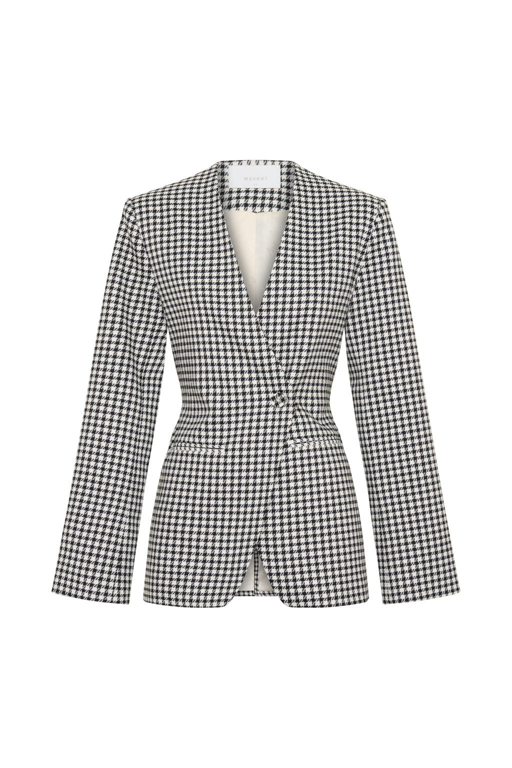 Darcie Drop Shoulder Suiting Blazer - Houndstooth