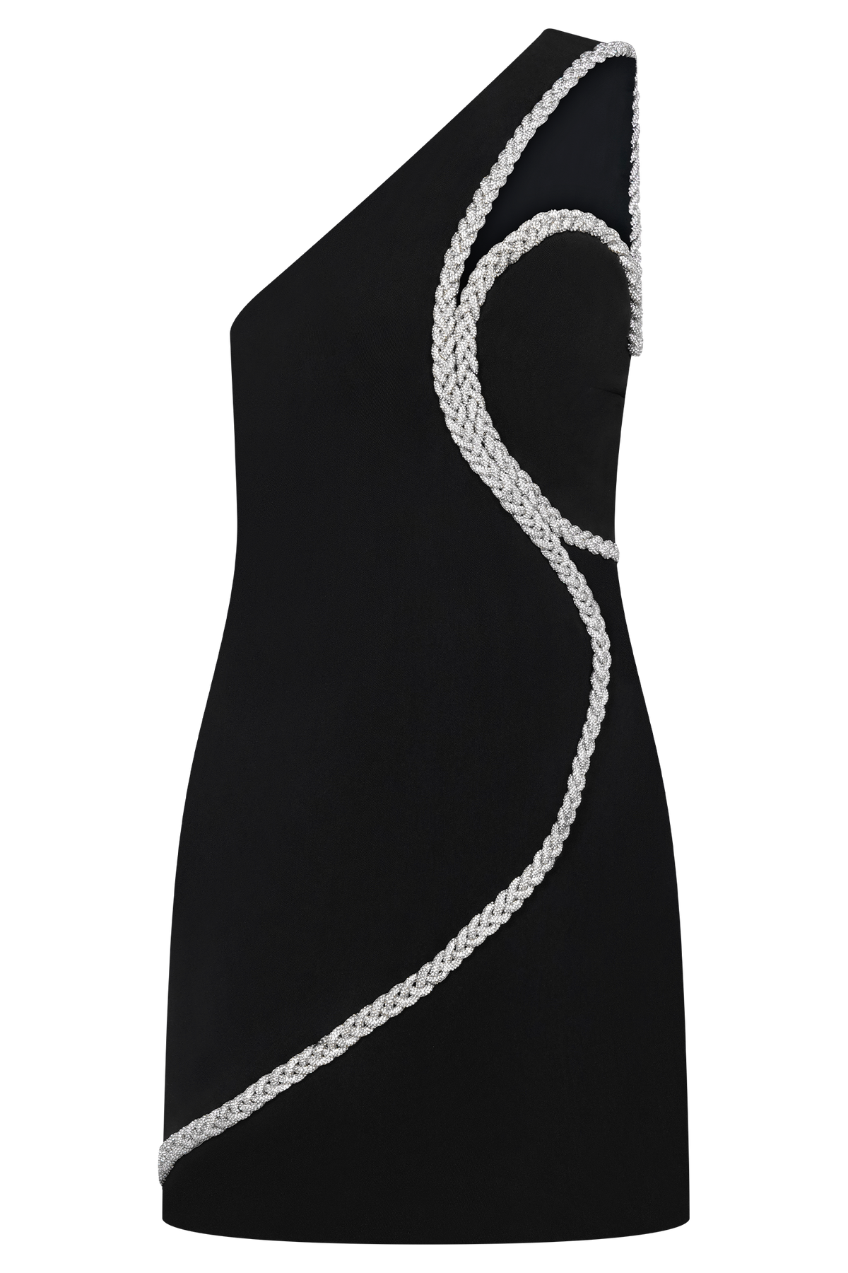 Eleonora Diamante Trim Mini Dress - Black