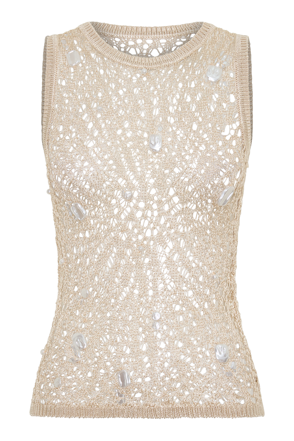 Eloise Pearl Beaded Top - Cream