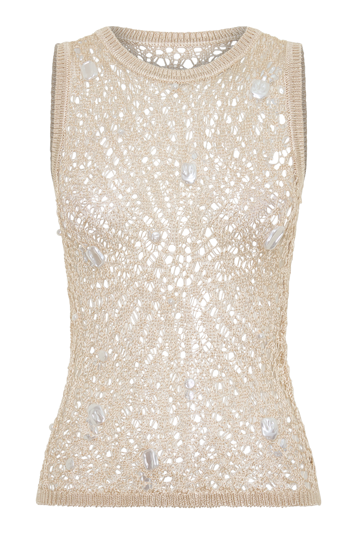 Eloise Pearl Beaded Top - Cream