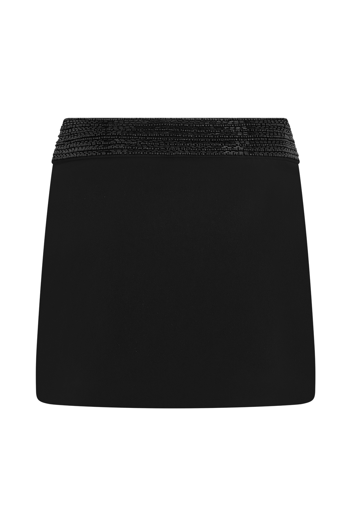Emilia Beaded Waistband Mini Skirt - Black