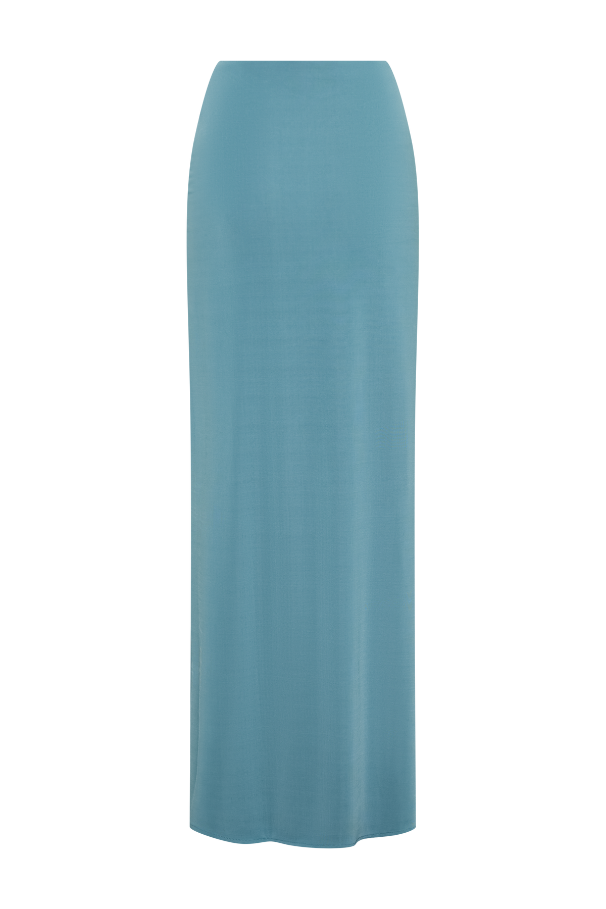 Erina Slinky Ruched Maxi Skirt With Hardware - Teal
