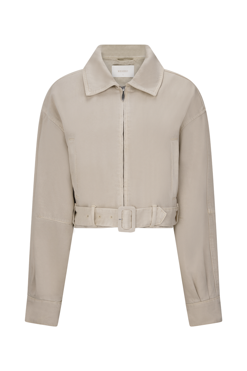 Fallon Cropped Denim Jacket - Stone Wash