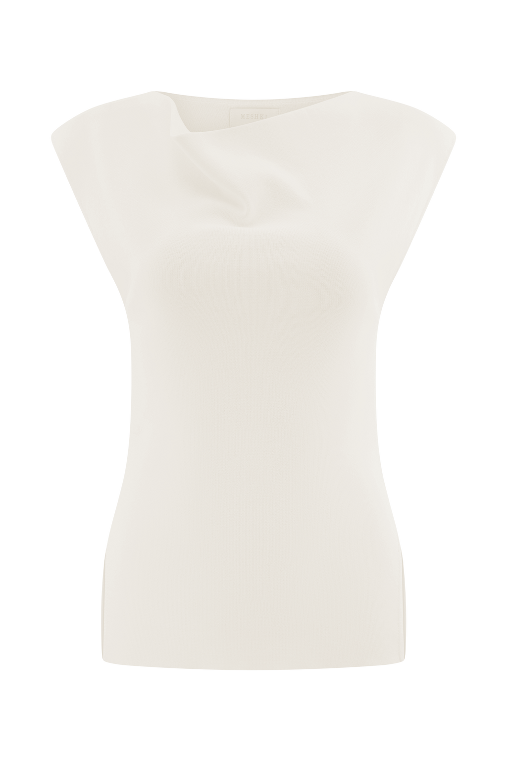 Francisca Cowl Neck Knit Top - White