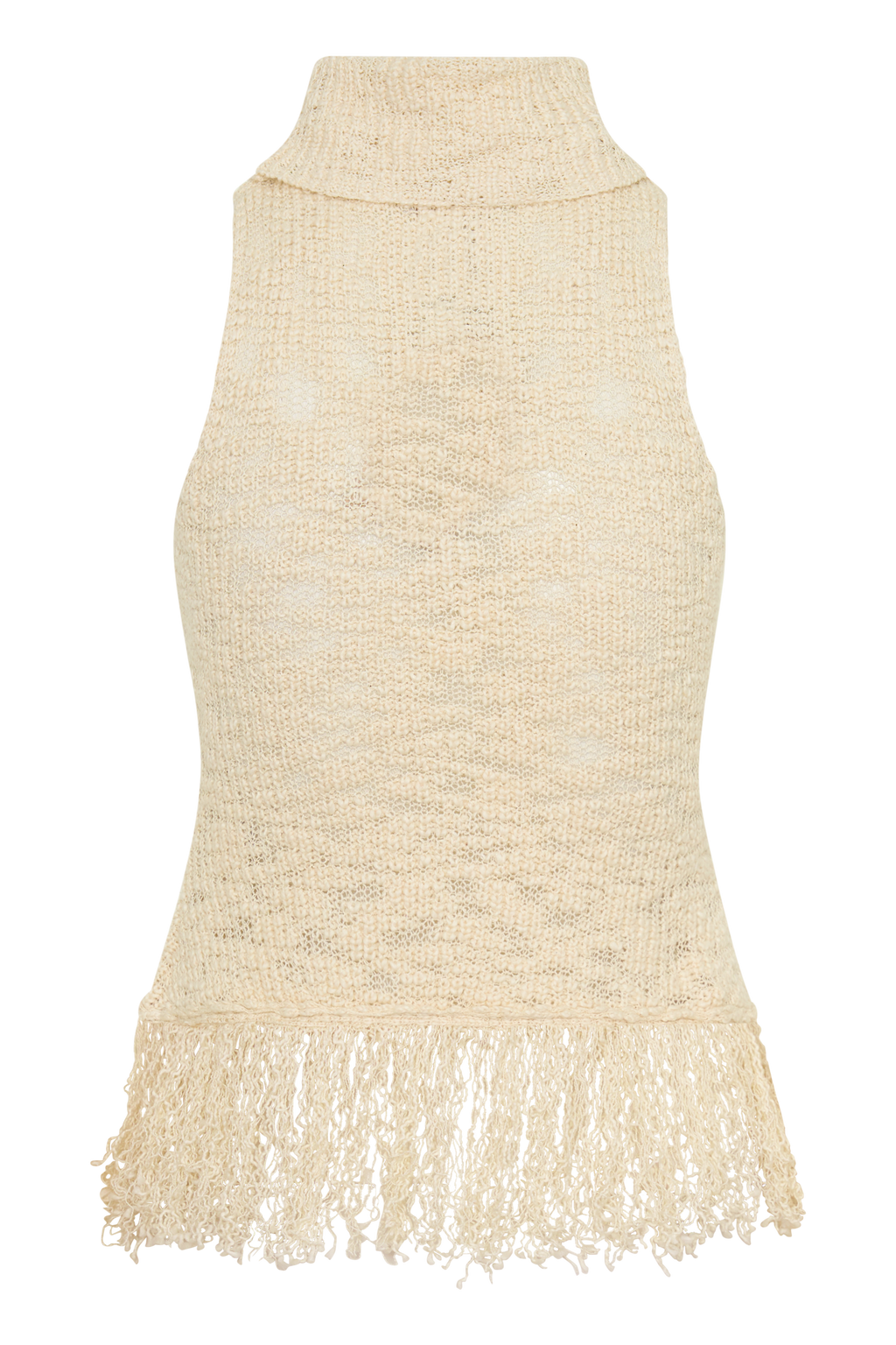 Giovanni Fringe Knit Top - Cream