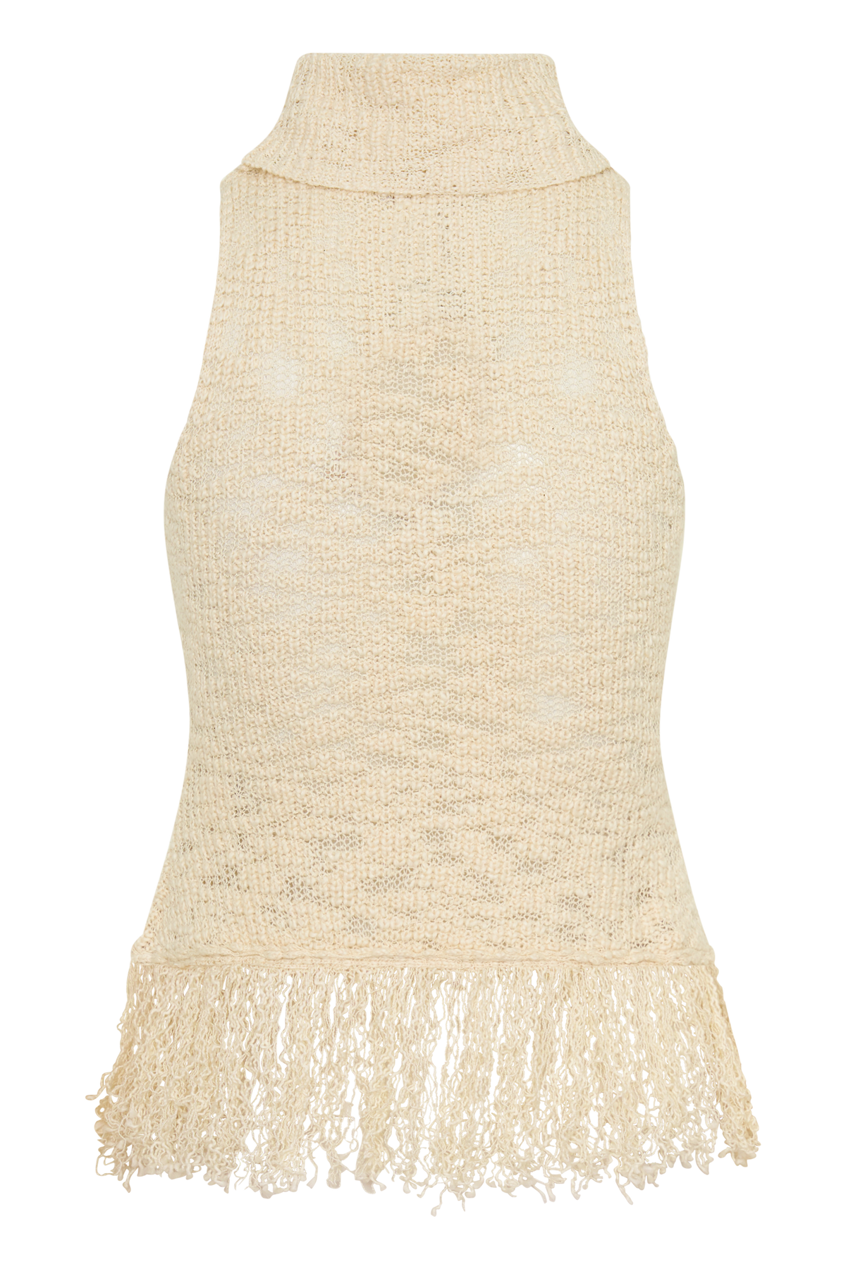 Giovanni Fringe Knit Top - Cream