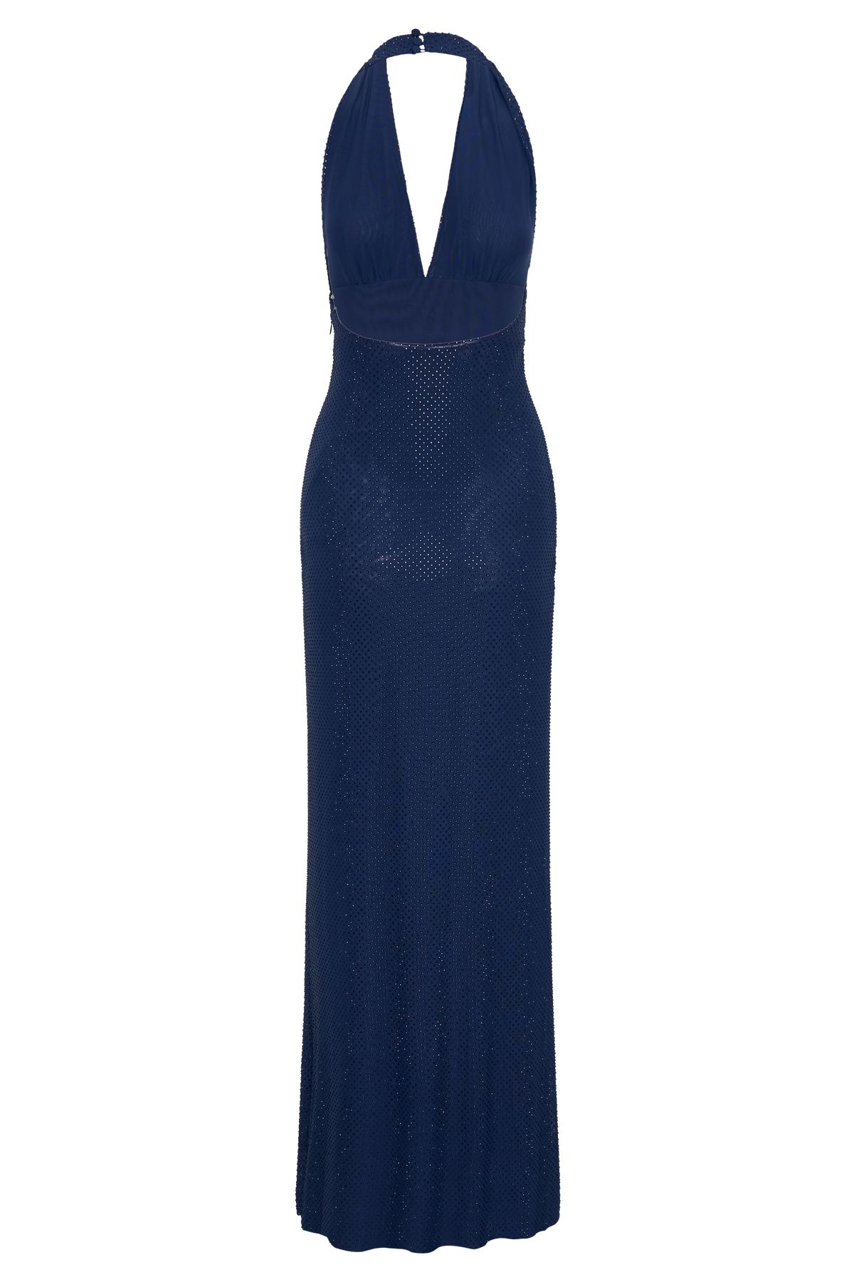 Harriet Halter Neck Diamante Maxi Dress - Navy