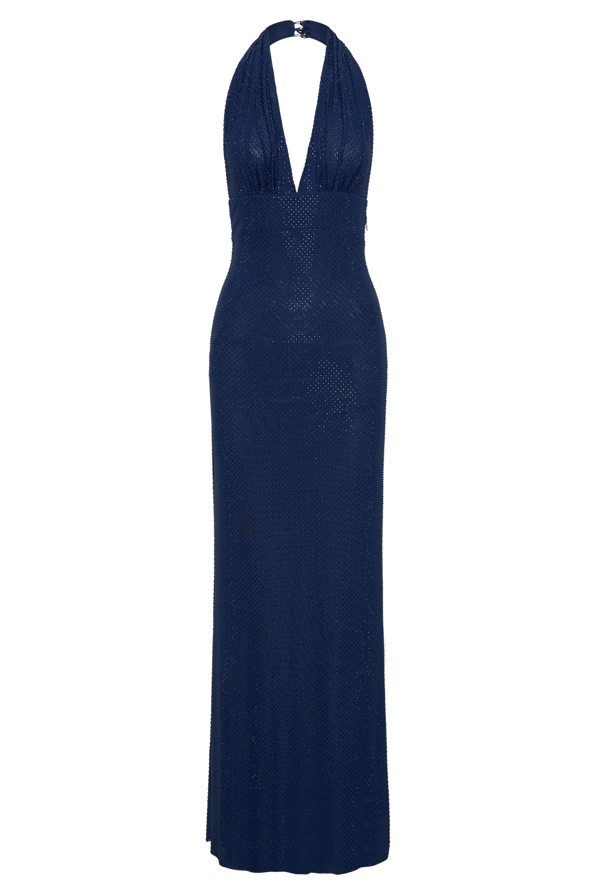 Harriet Halter Neck Diamante Maxi Dress - Navy