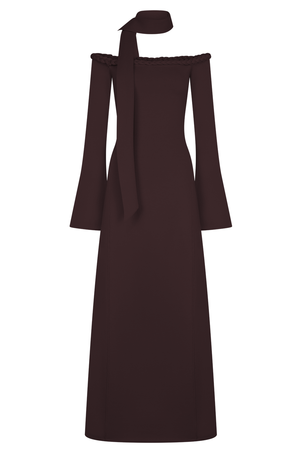 Heidi Strapless Knit Scarf Maxi Dress - Dark Chocolate