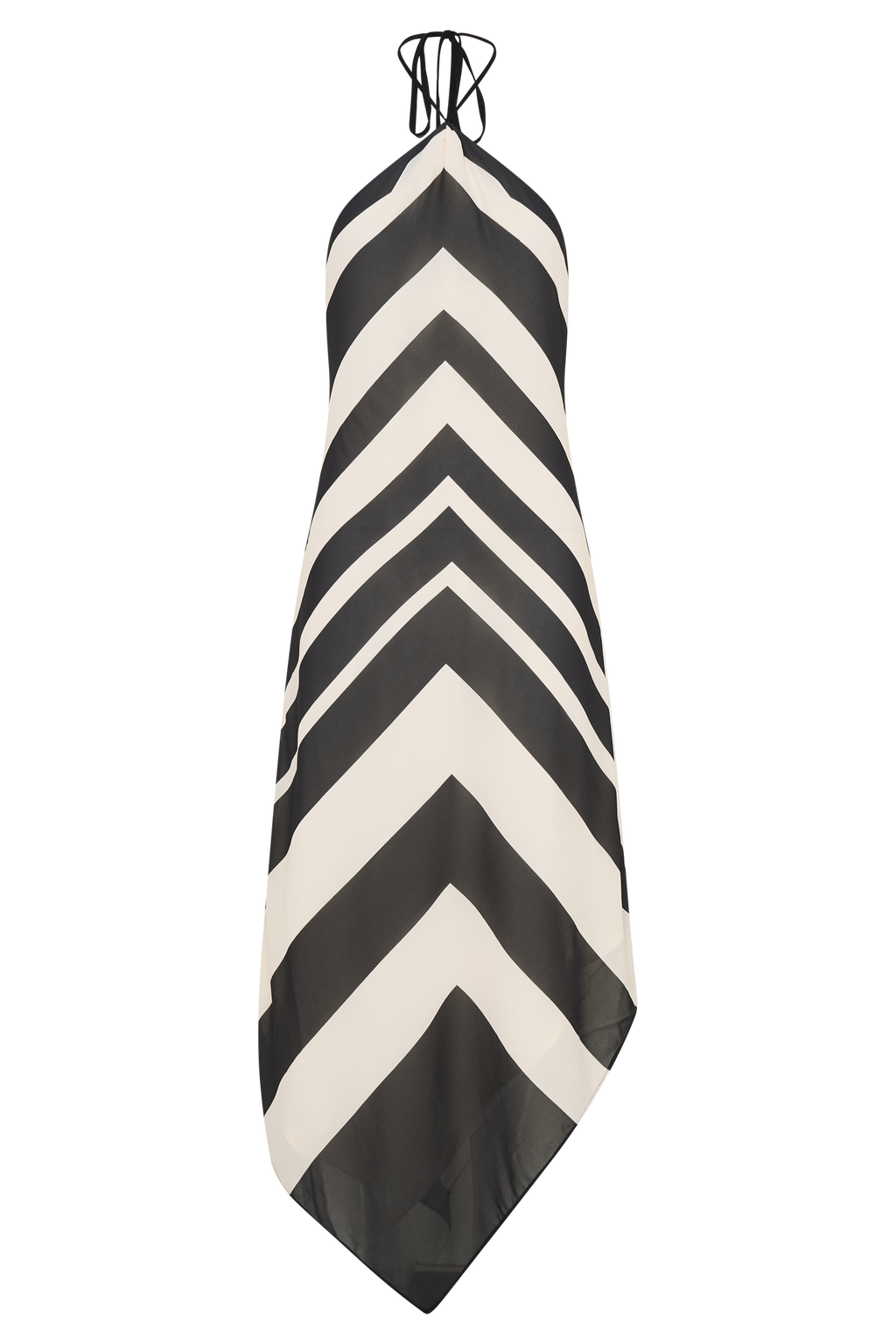 Hope Halter Midi Dress - Black/White