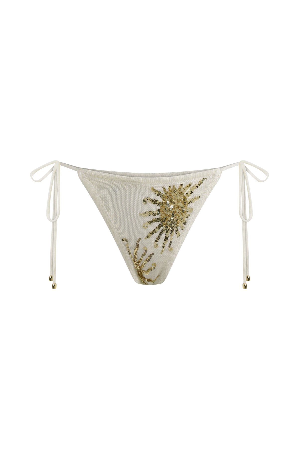 Huntleigh Crochet Bikini Bottom - White & Gold Sunshine Print