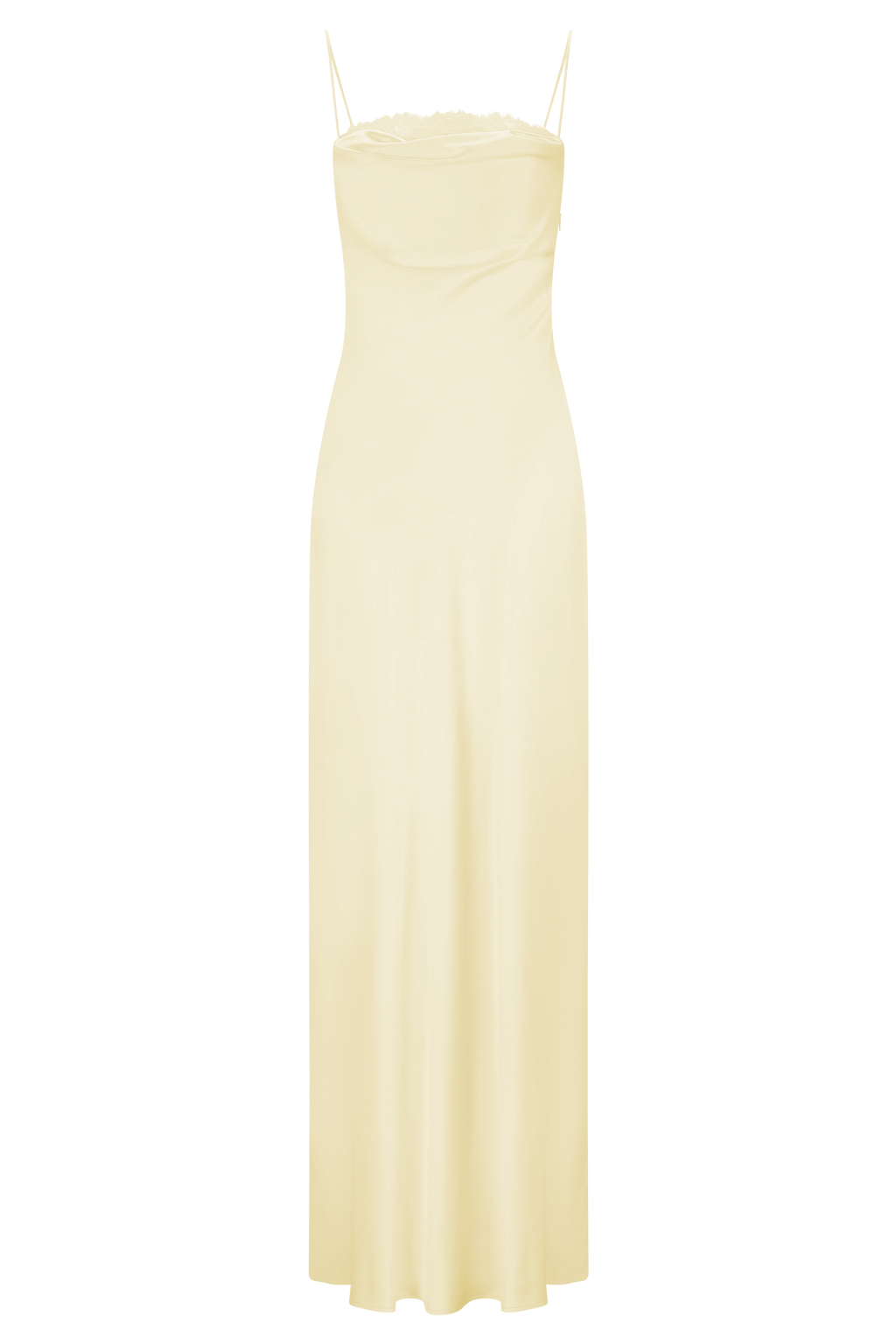 Isadora Lace & Satin Maxi Dress - Lemon