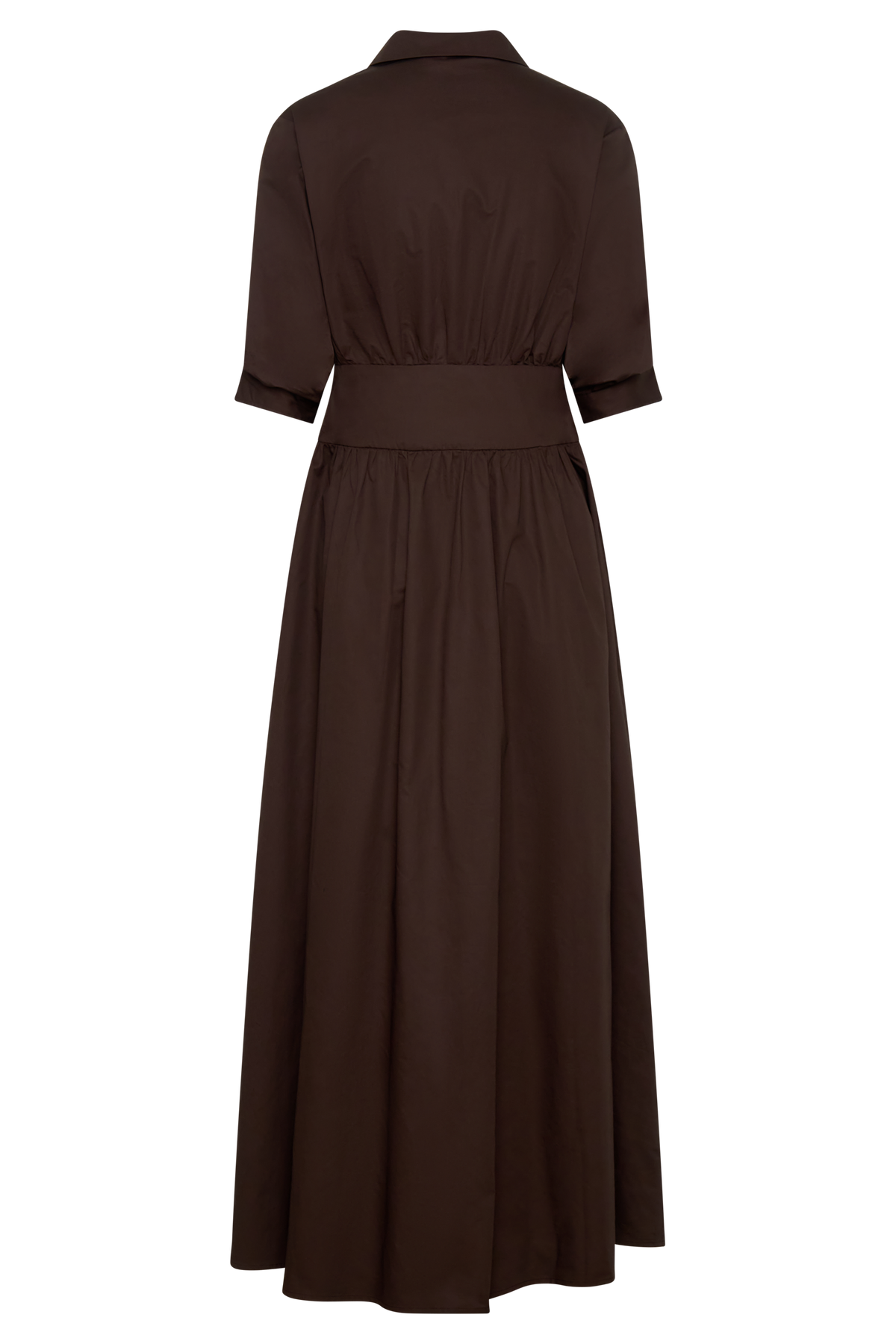 Isolde Long Sleeve Cotton Maxi Dress - Dark Chocolate