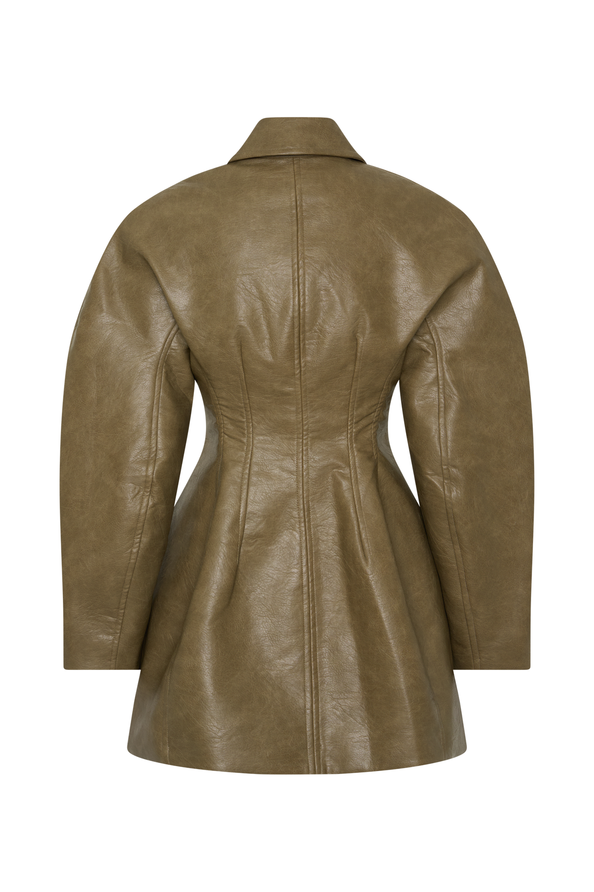 Jordana Faux Leather Mini Dress - Khaki