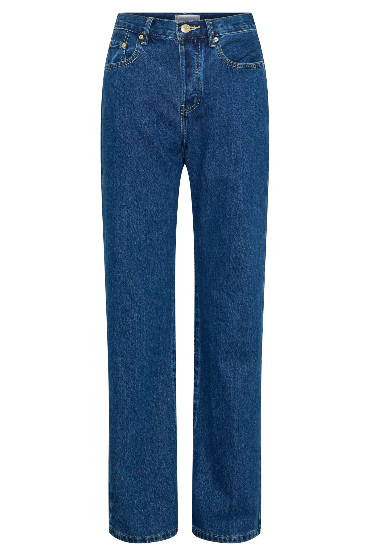 Janine High Waisted Straight Leg Jeans - Dark Blue