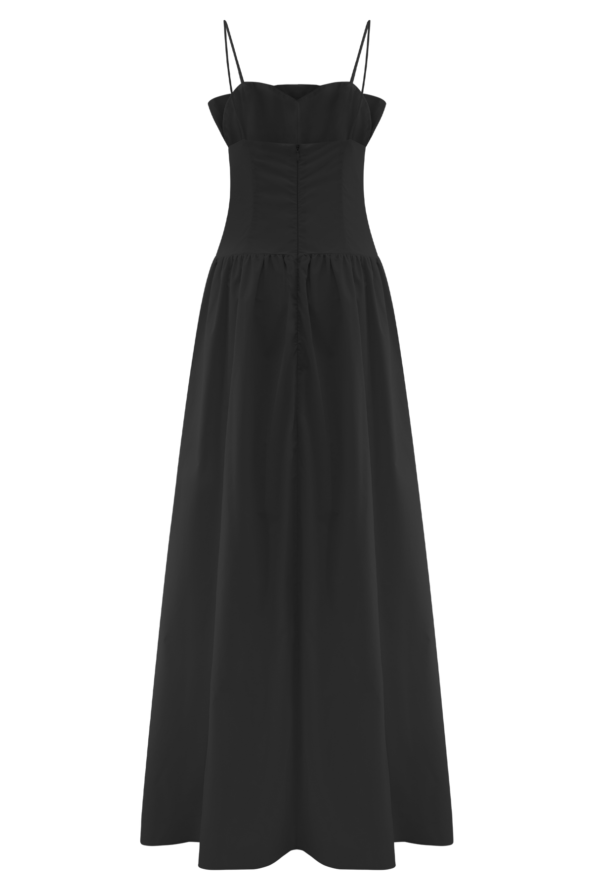 Janis Cotton Frill Maxi Dress - Black