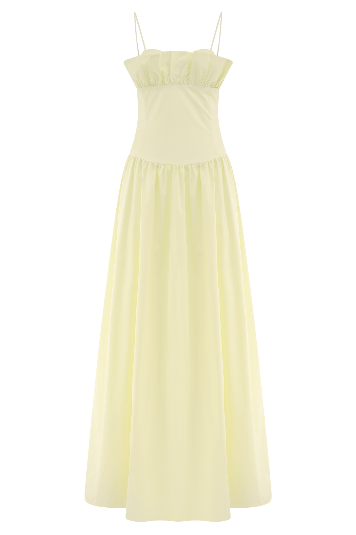 Janis Cotton Frill Maxi Dress - Lemon
