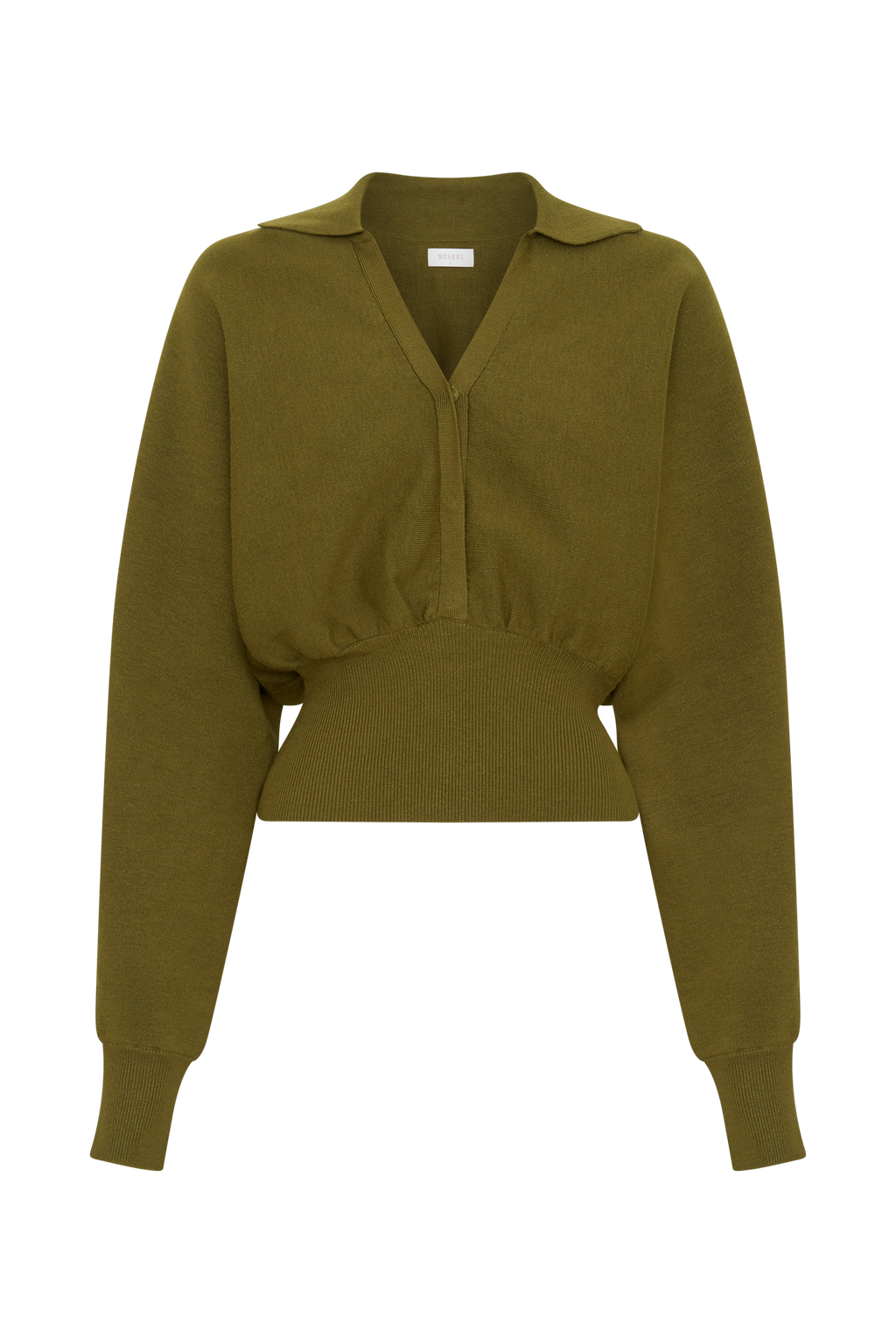 Kasey Long Sleeve Blouson Top - Olive