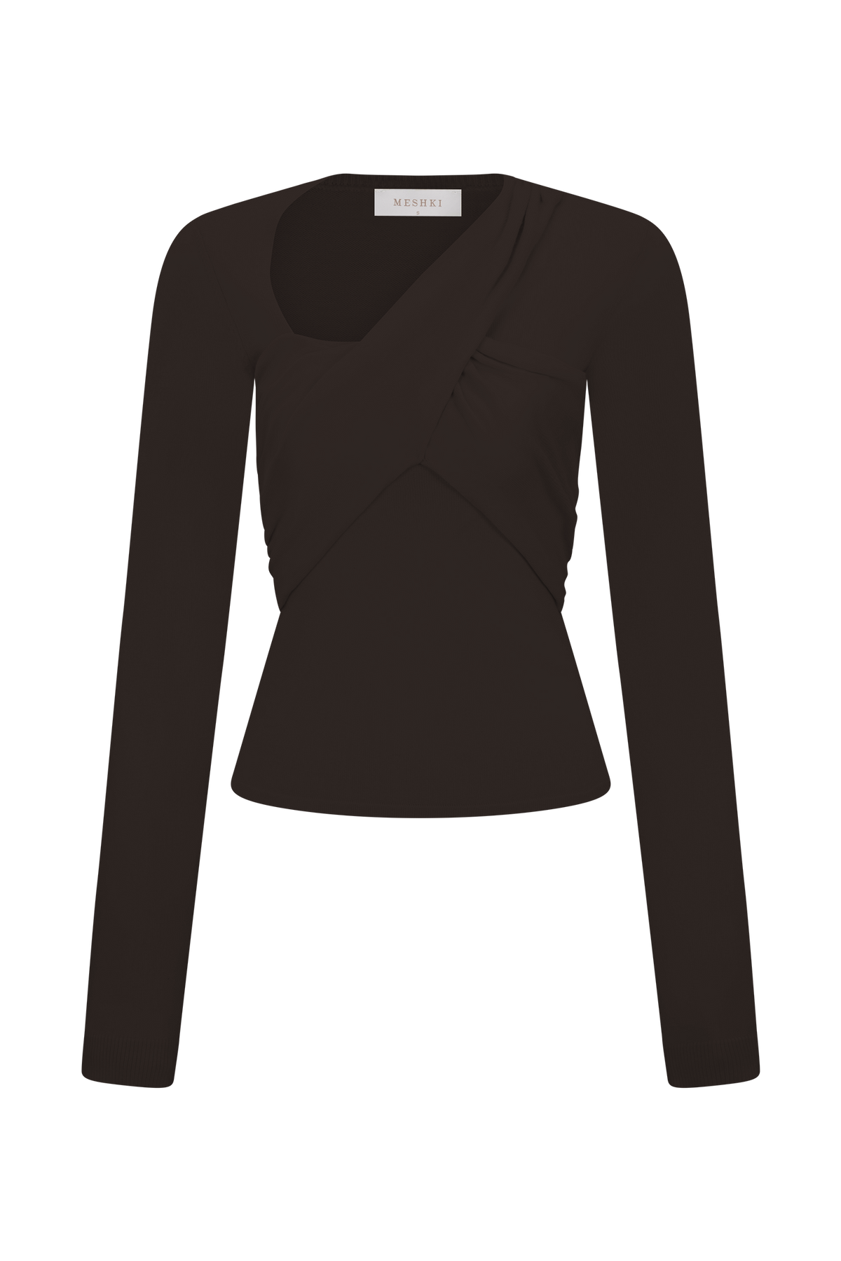 Kaylen Knit Long Sleeve Top - Dark Chocolate