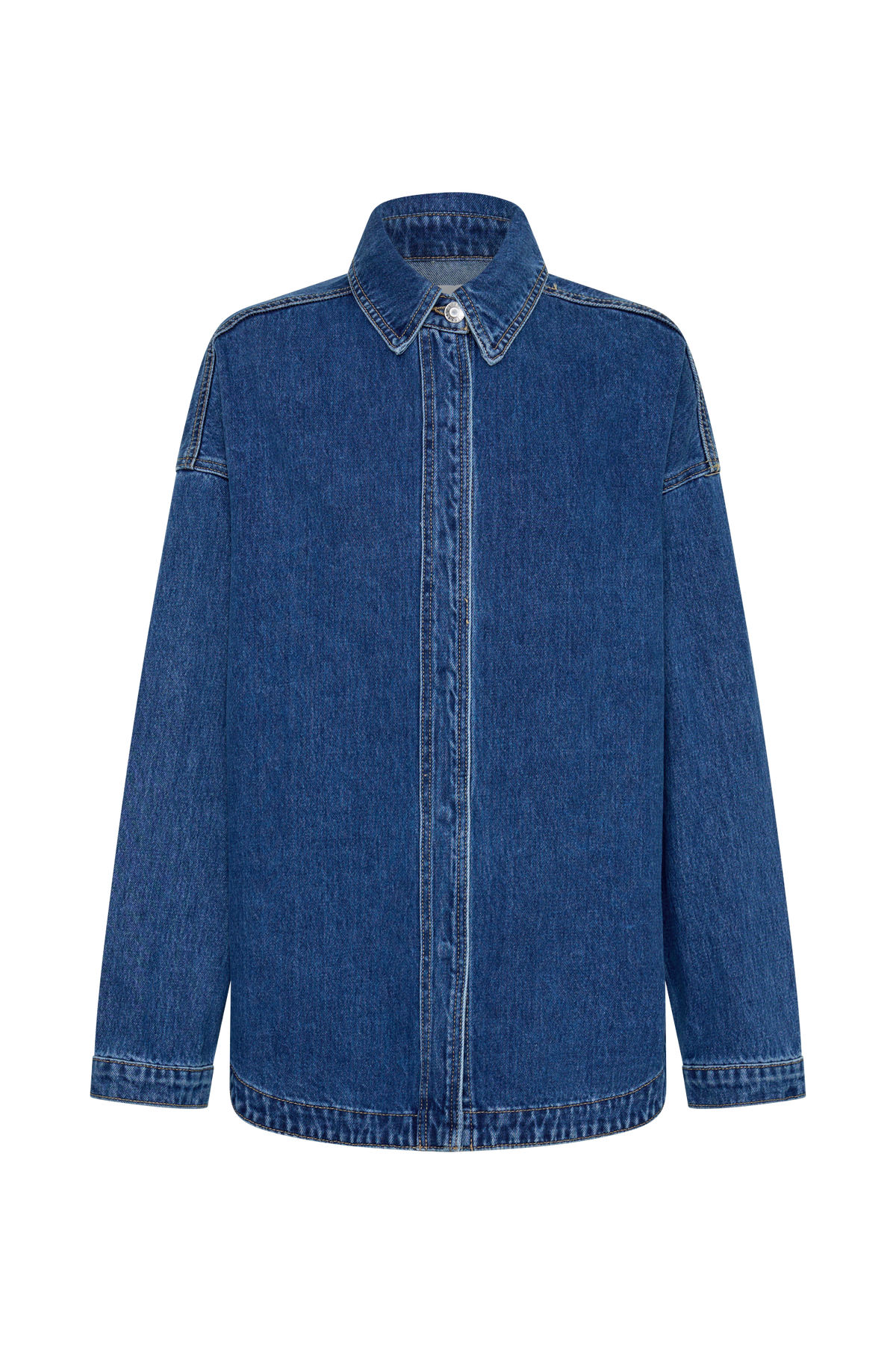 Lioda Oversized Denim Shirt - Dark Blue