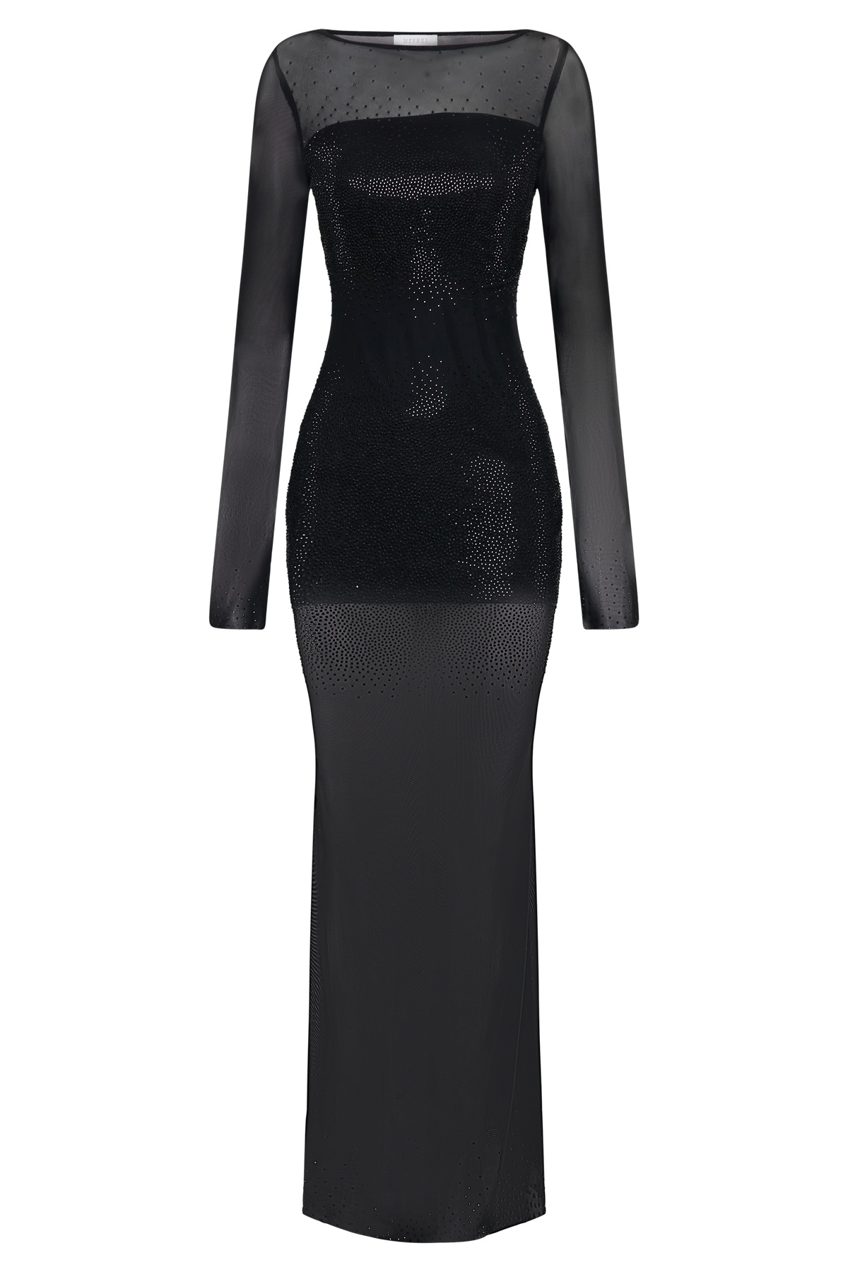 Lior Mesh Maxi Dress With Hotfix - Black