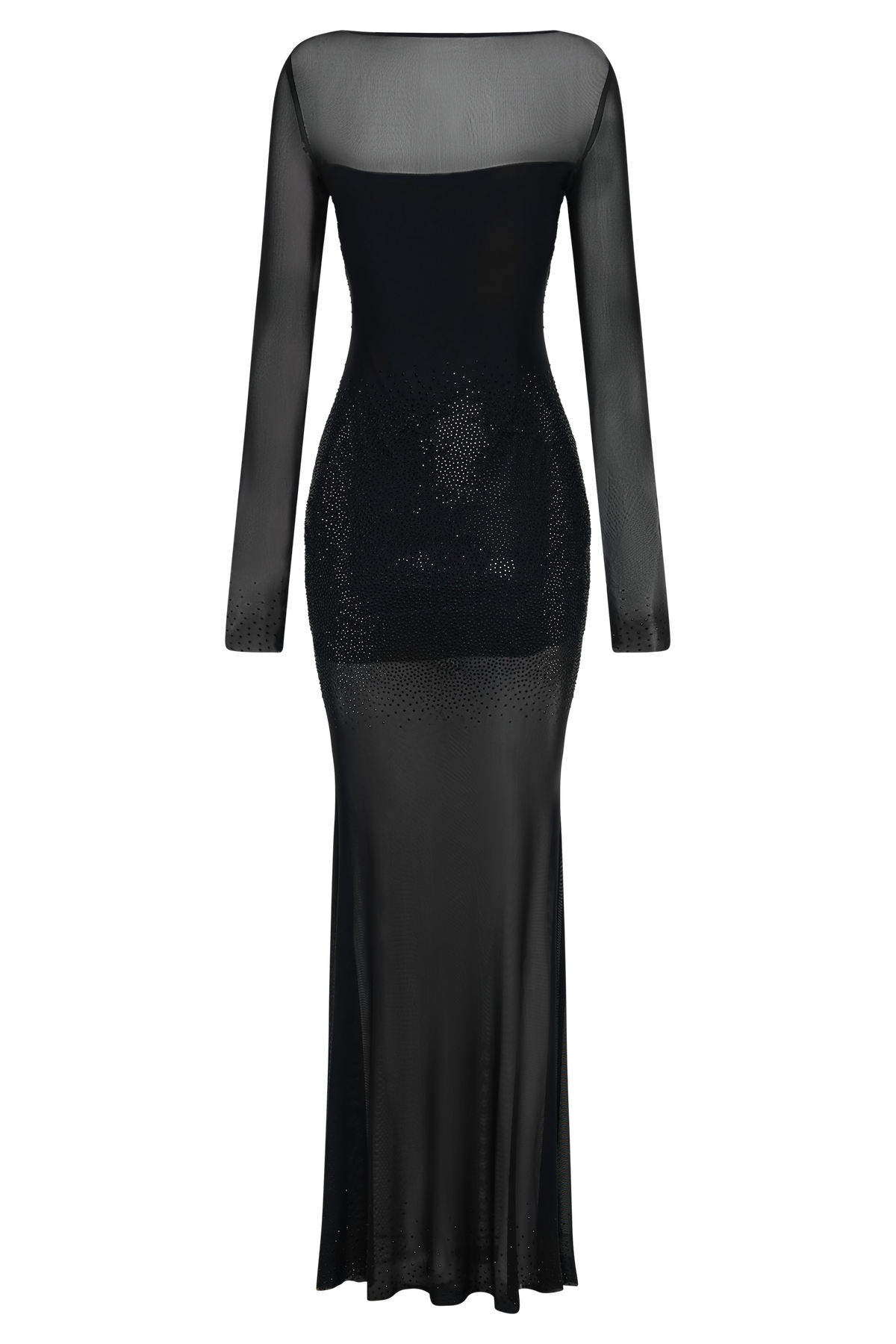 Lior Mesh Maxi Dress With Hotfix - Black