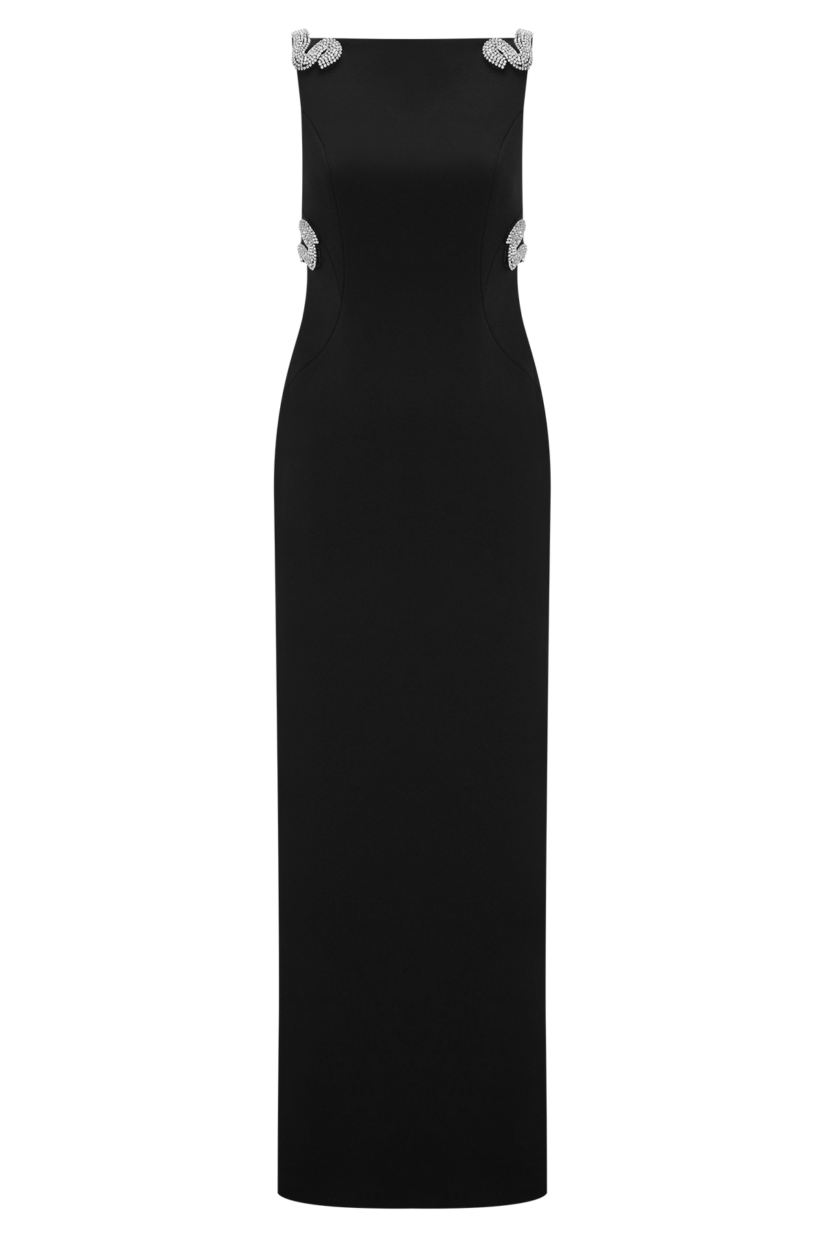 Lorde Embellished Crepe Maxi Dress - Black