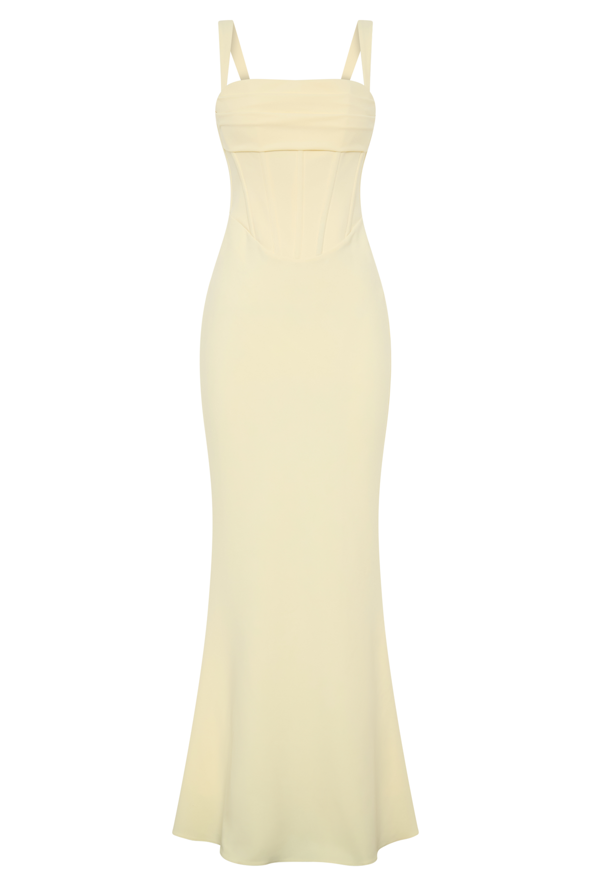 Luella Crepe Corset Maxi Dress - Lemon