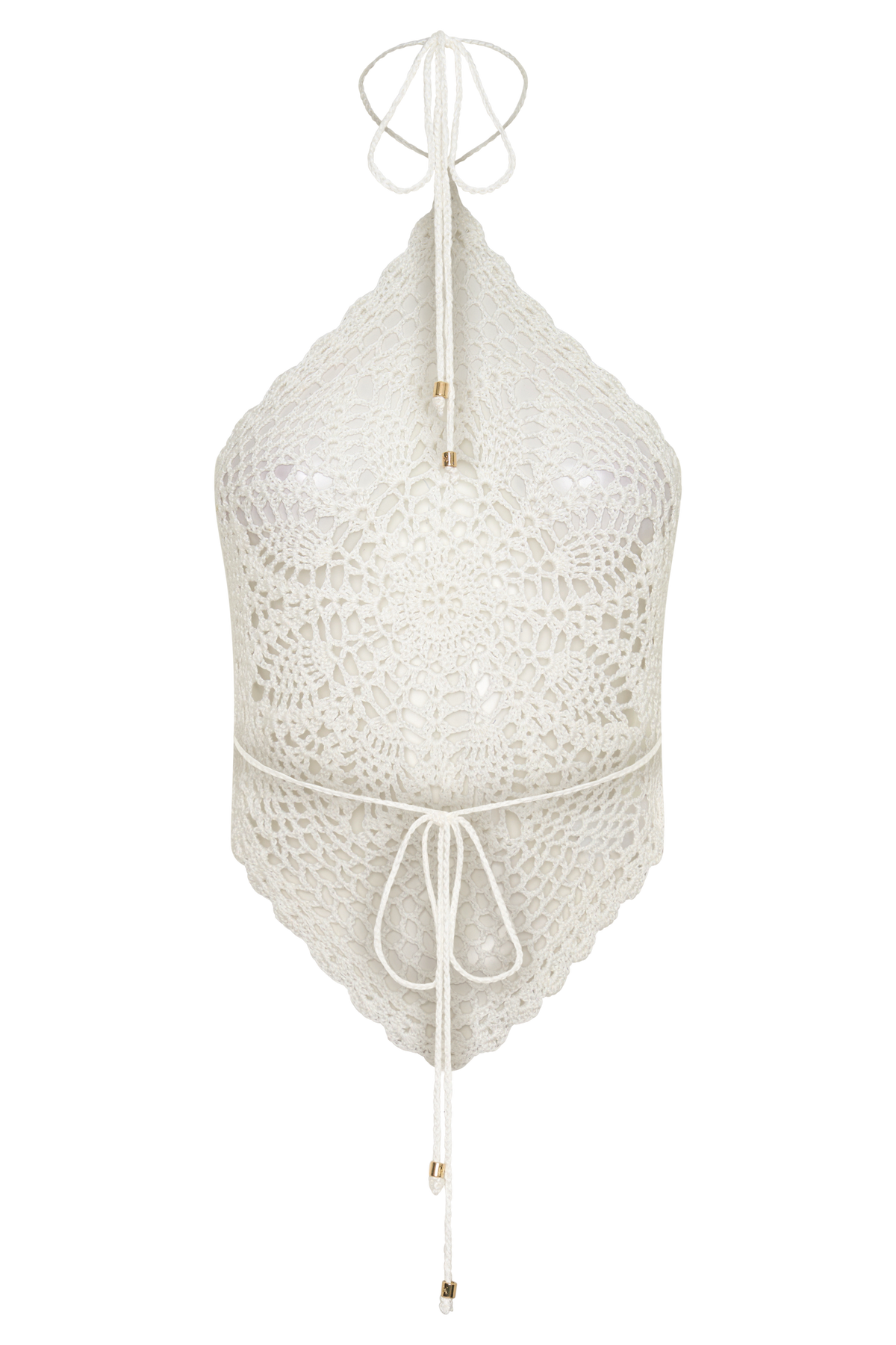 Marvin Crochet Halter Top - Ivory