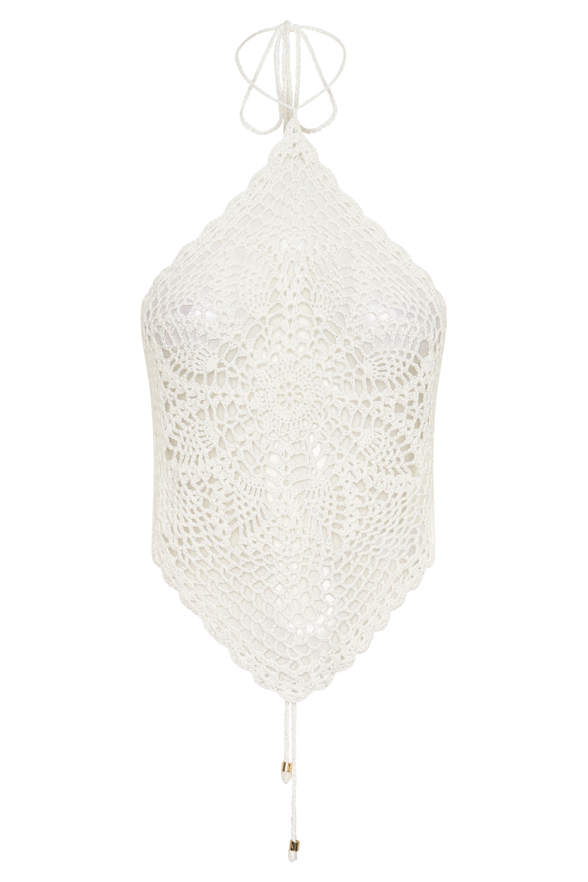 Marvin Crochet Halter Top - Ivory