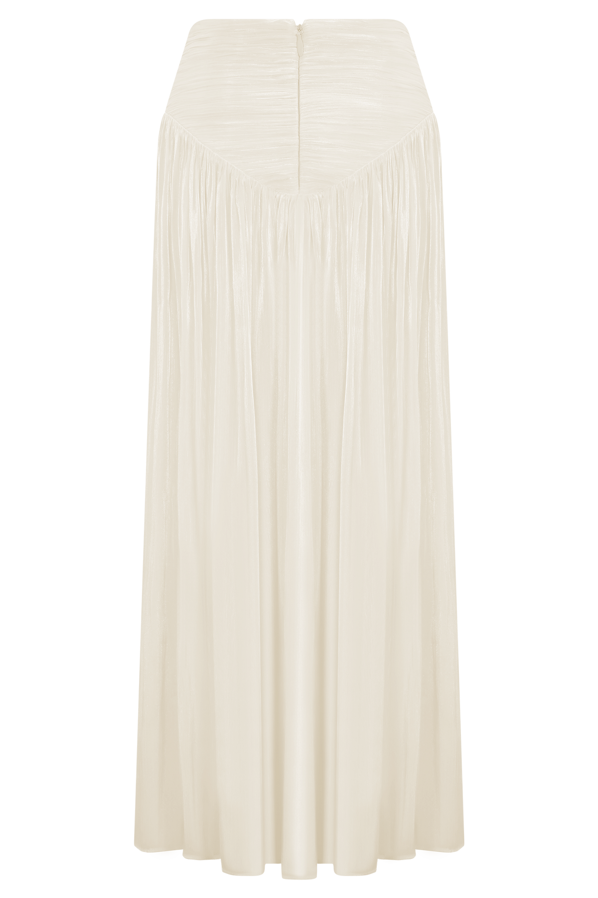 Makena Gathered Midi Skirt - Opal White