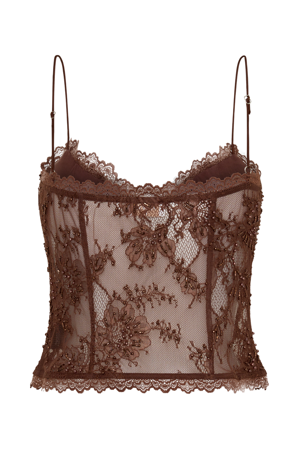 Marcelle Sweetheart Lace Top - Dark Chocolate