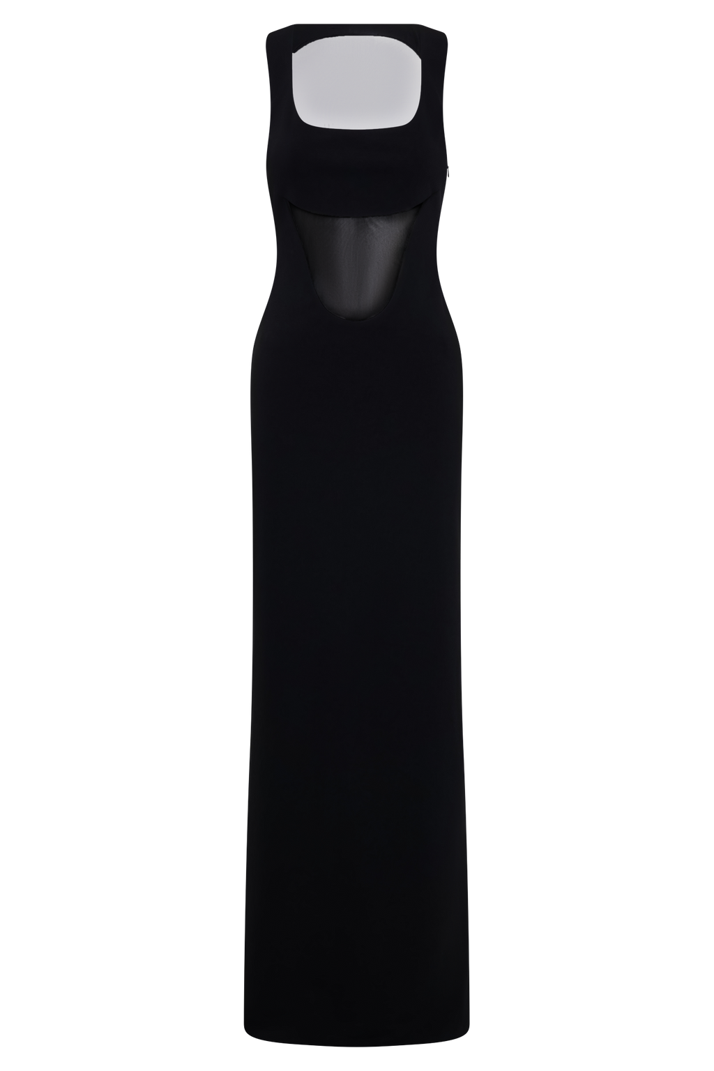 Marlon Crepe And Mesh Maxi Dress - Black