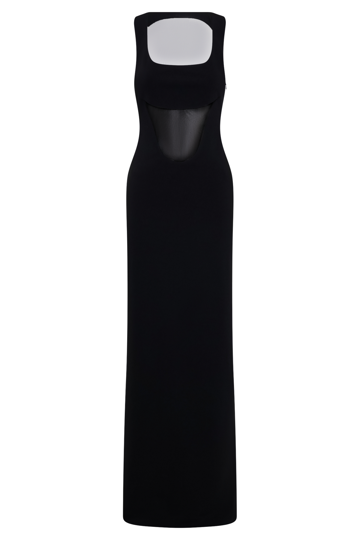 Marlon Crepe And Mesh Maxi Dress - Black