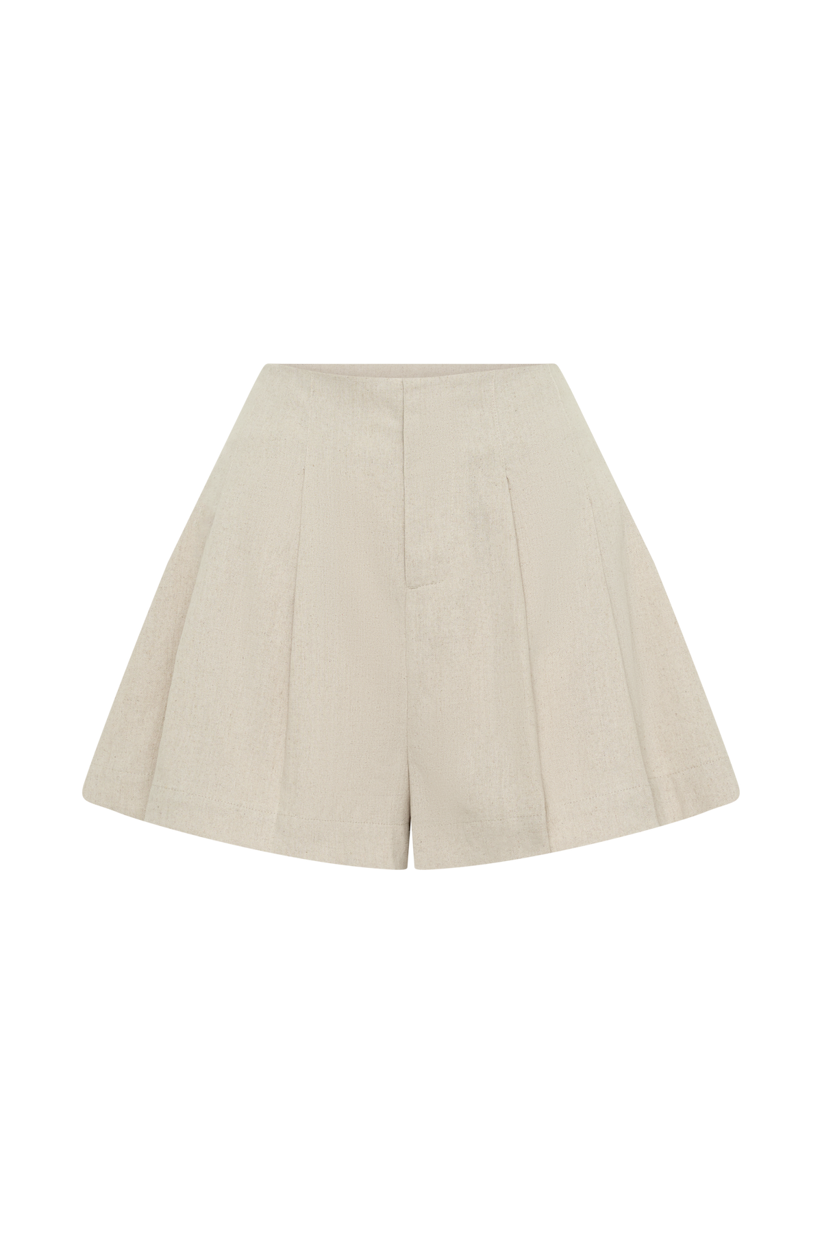 Martine Pleated Linen Short - Natural