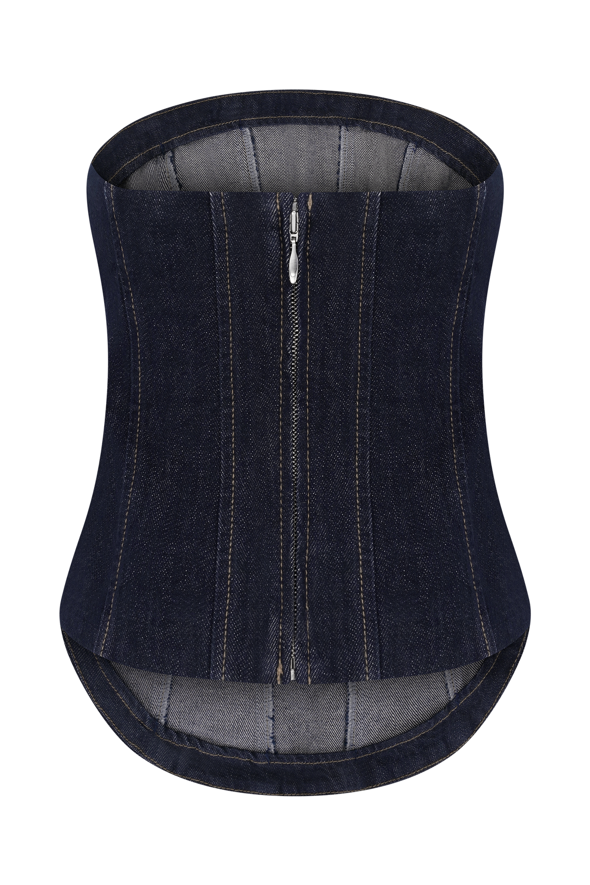 Monte Strapless Denim Corset - Washed Indigo Blue