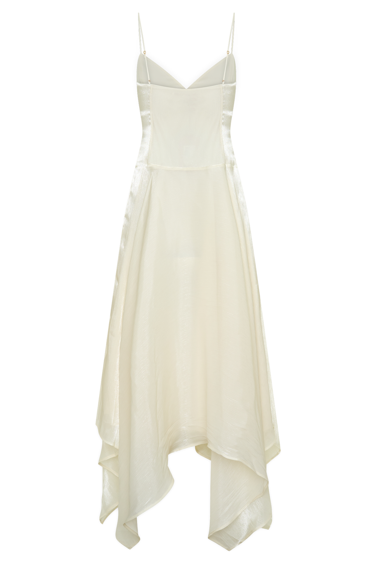 Naomi Satin Asymmetric Hem Maxi Dress - Ivory