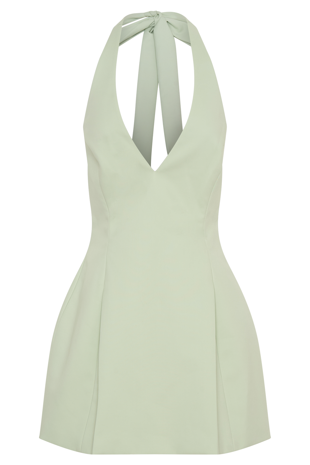 Nelly Halter Neck Cotton Mini Dress - Sage