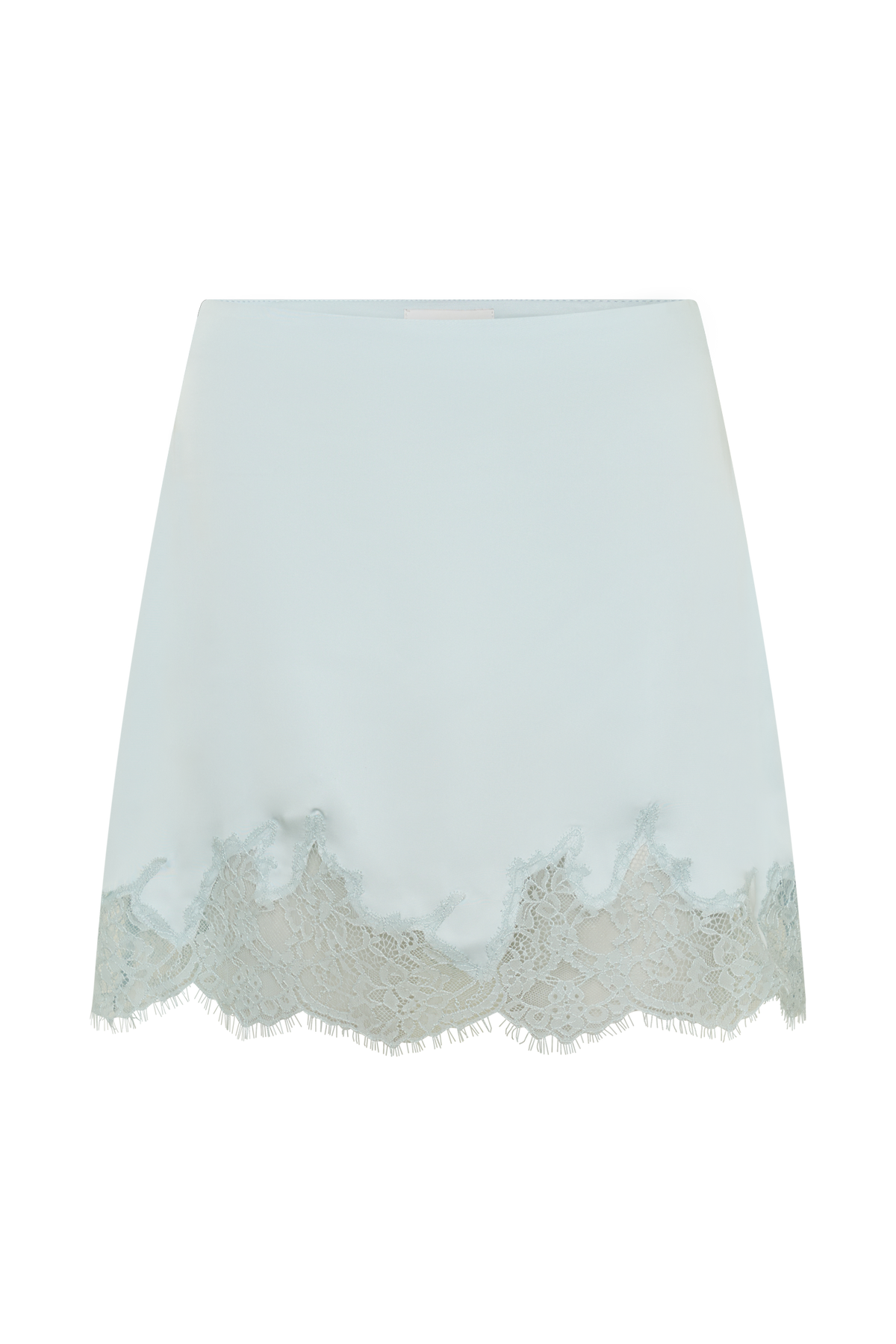 Nina Lace And Satin Mini Skirt - Ice Blue