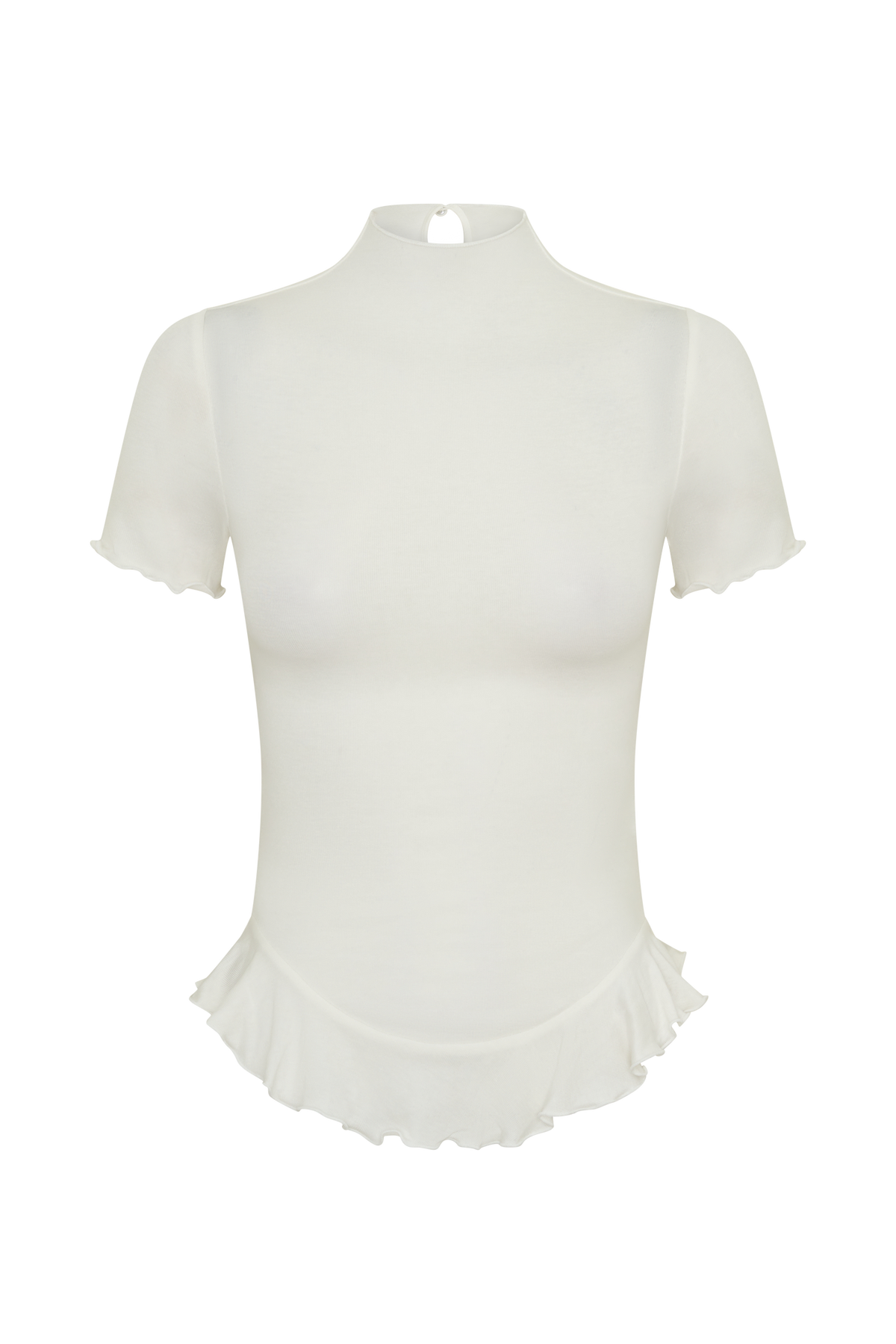 Nira Short Sleeve Ruffle Top - White