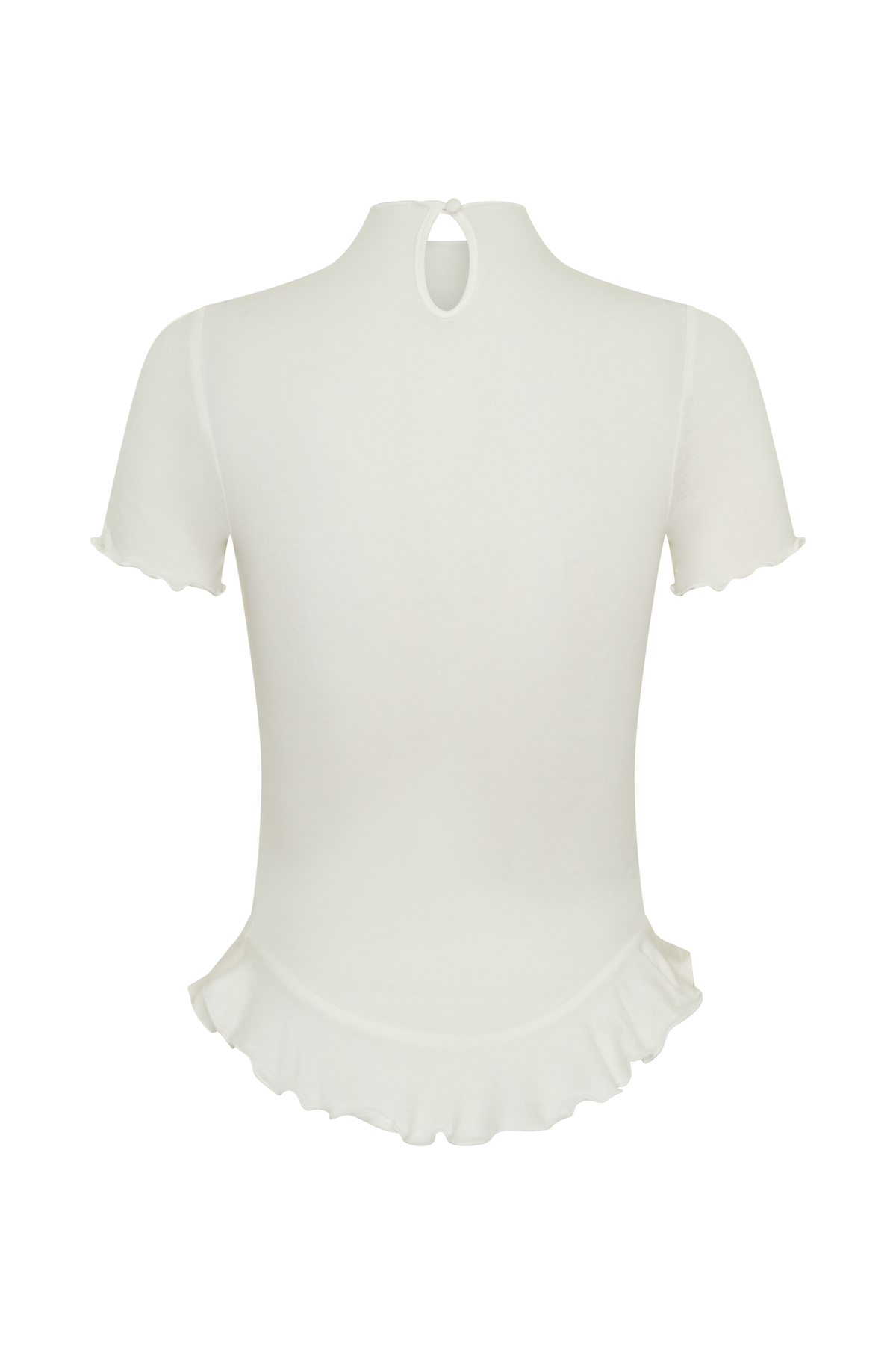 Nira Short Sleeve Ruffle Top - White
