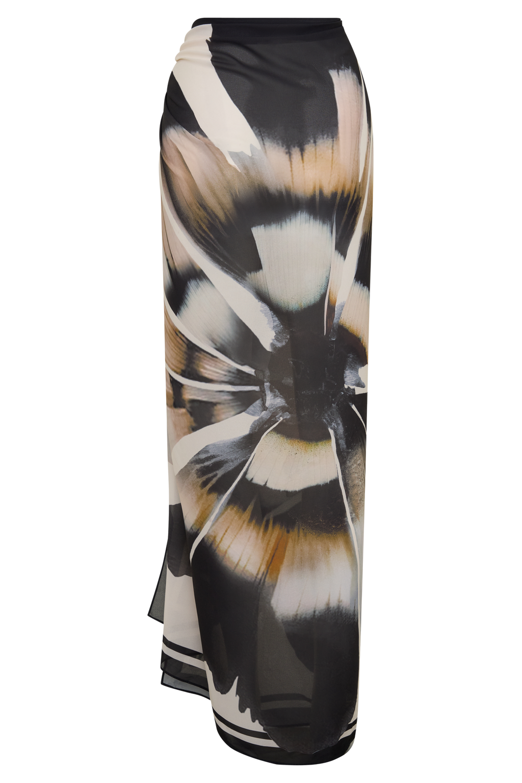 Noa Chiffon Scarf Sarong - Ivory Base Floral Print
