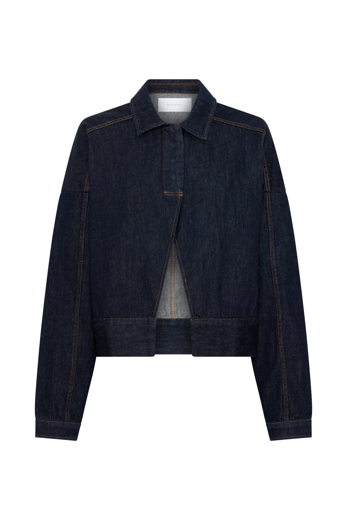 Olandria Oversized Jacket Top - Washed Indigo Blue