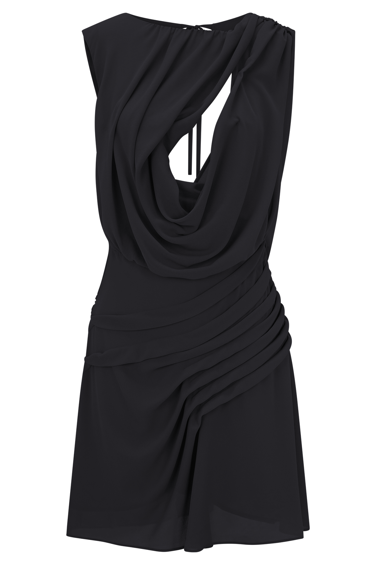 Oria Chiffon Mini Dress - Black