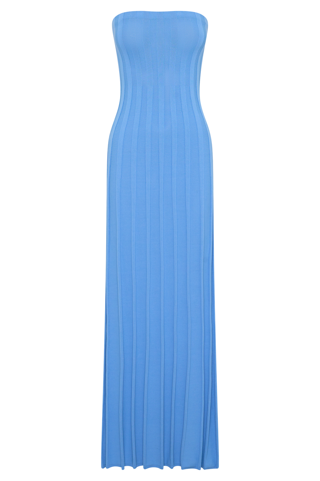 Pia Ribbed Strapless Maxi Dress - Periwinkle