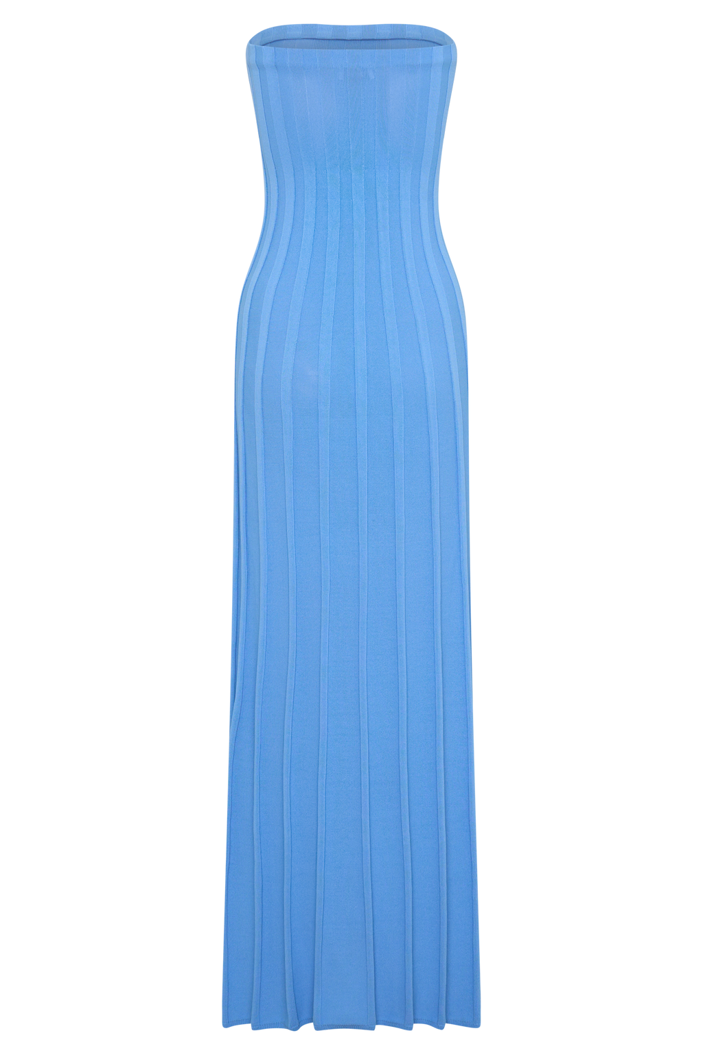 Pia Ribbed Strapless Maxi Dress - Periwinkle