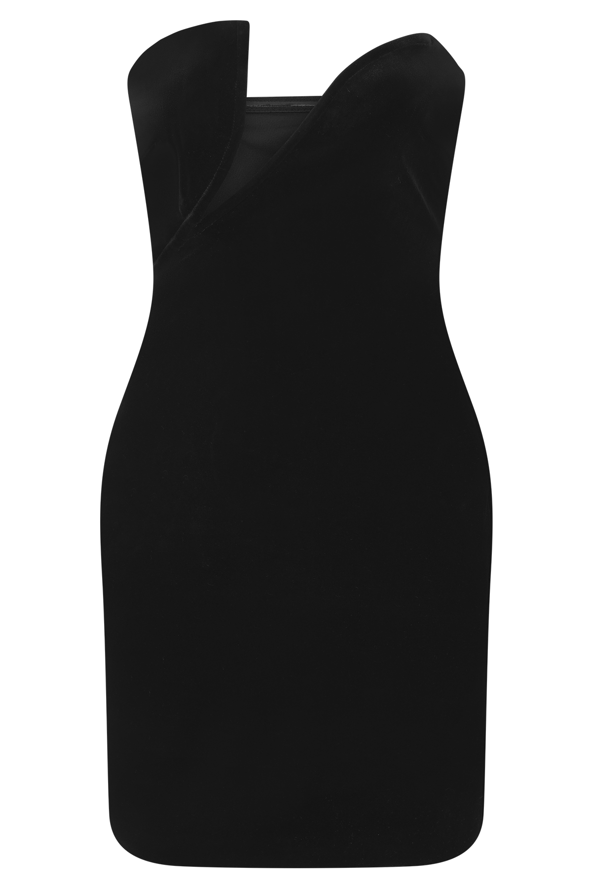 Paulina Velvet Strapless Mini Dress - Black