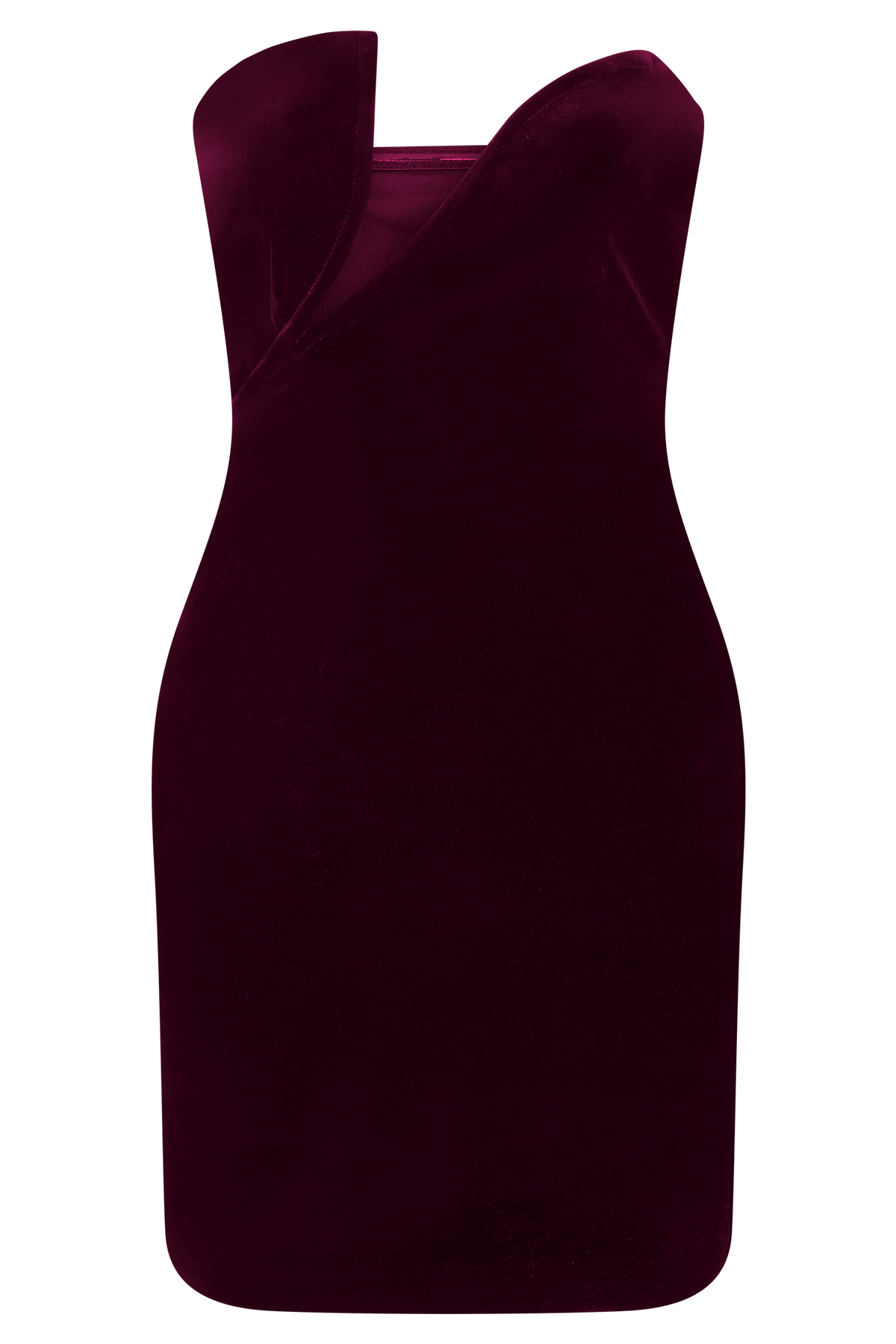 Paulina Velvet Strapless Mini Dress - Wine