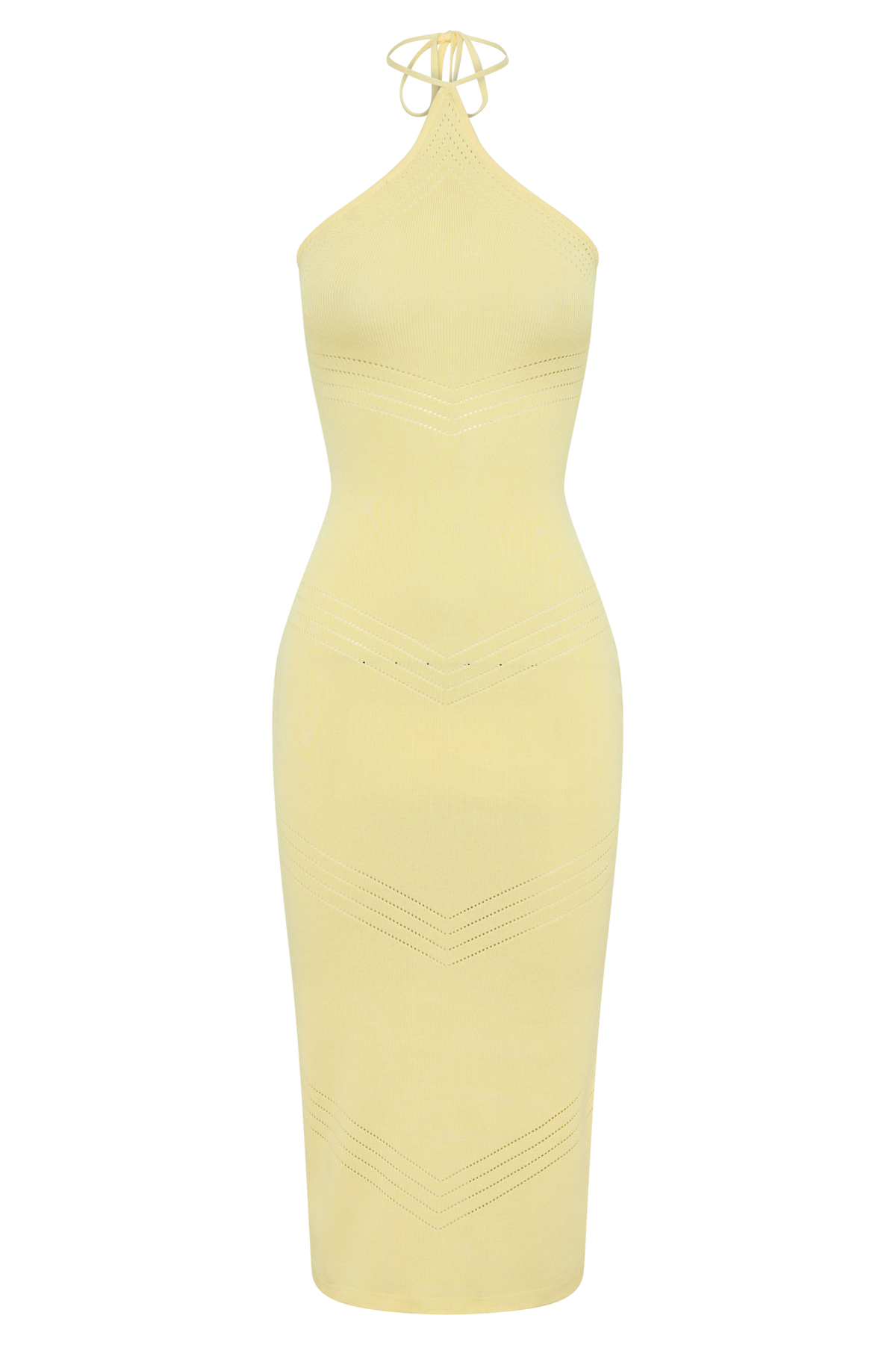 Penny Pointelle Midi Dress - Lemon